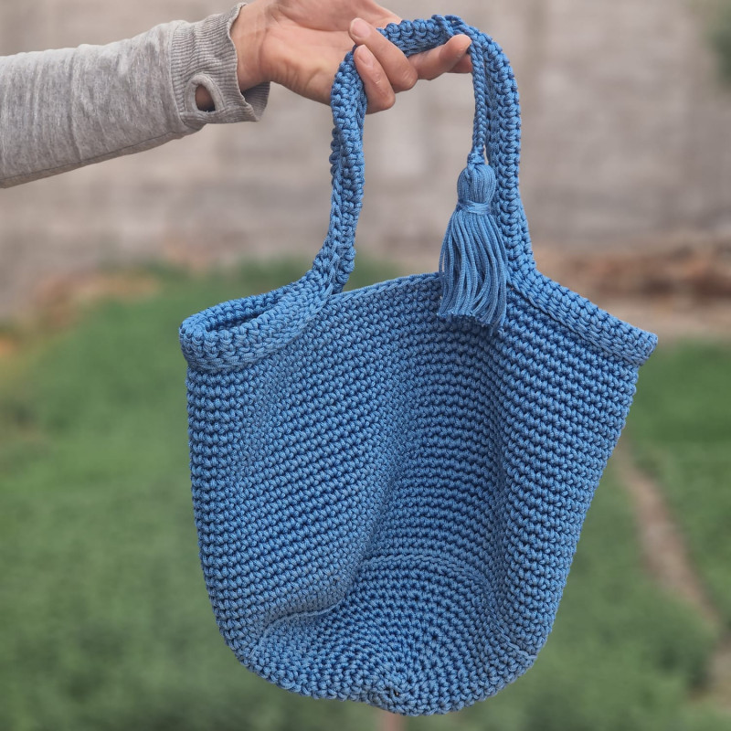 Sac à main bleue en keitane