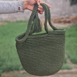 Sac à main vert en keitane