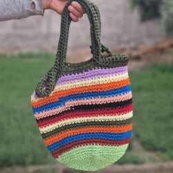 Sac à main multicolore en...