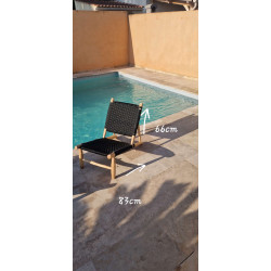 Chaise basse en keitane noir