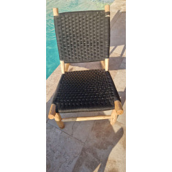 Chaise basse en keitane noir